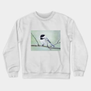 Chickadee in Spring painting Crewneck Sweatshirt